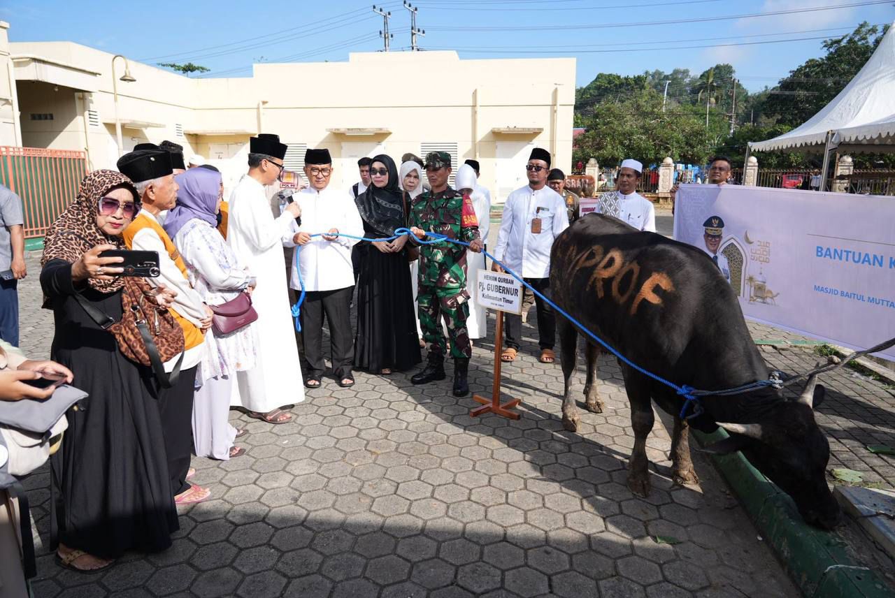 Pj Gubernur Kaltim Serahkan Sapi Kurban Bantuan Presiden di Samarinda