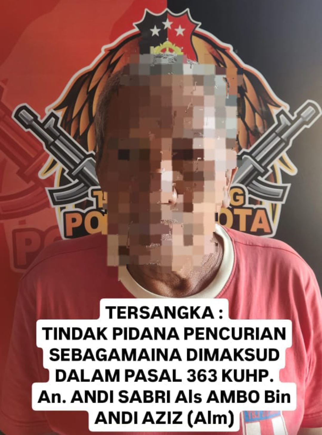 Dendam, Lansia di Samarinda Curi Motor Anak Tiri