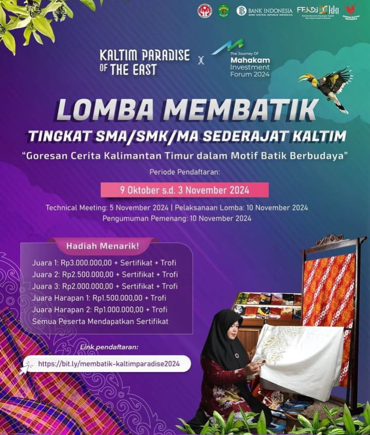 BI Kaltim Gelar Lomba Membatik 2024, Tunjukkan Kreativitas Pelajar Kaltim