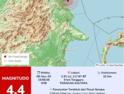 Warga Tarakan Rasakan Guncangan Gempa, BMKG Imbau Tetap Tenang, Tak Potensi Tsunami