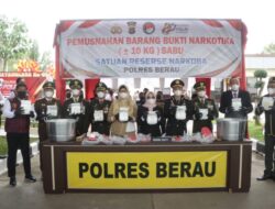 Polres Berau Musnahkan 10 Kg Sabu, Total Sitaan Capai 20 Kg